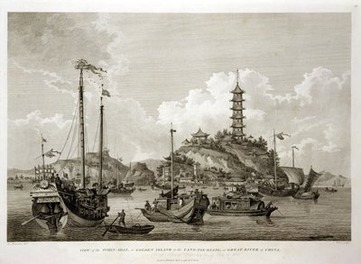 Ansicht von Tchin Shan oder Goldene Insel im Yang-tse Kiang oder Großer Fluss von China, gestochen von Wilson, veröffentlicht von G. Nicol, 1796 von William Alexander